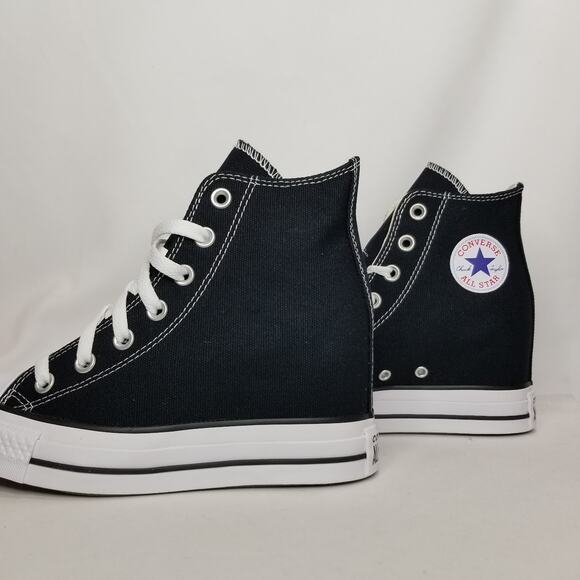 Converse Women's CTAS Wedge Platform Hi Tops Size 6 Black A11909C NWT - Picture 2 of 9